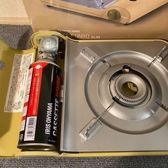 【使用5回】アイリスオーヤマ　カセットコンロ　スモークイエロー　