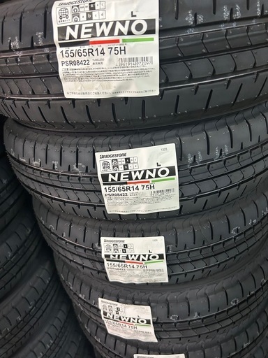 何本でもあります‼️新品未使用‼️ブリヂストン‼️14インチ用タイヤ‼️新品夏タイヤも冬タイヤも‼️155/65/14の４本セット‼️