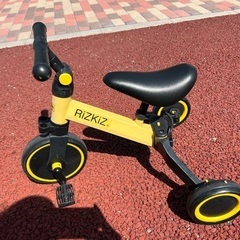 RiZKiZ 2in1 折畳み三輪車 二輪車 キックバイク イエロー