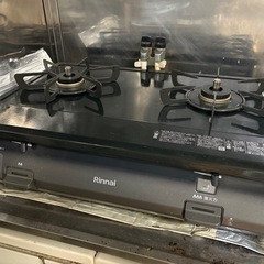 美品リンナイ安心センサー搭載ガスコンロテーブル 都市ガス用右強火力