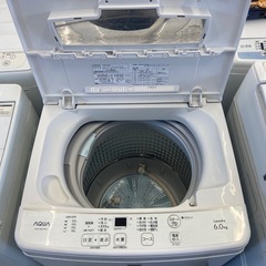 K2505-274 AQUA AQW-S6E7(KW)2019年製洗濯機 動作確認済 キズ汚れ有りの画像