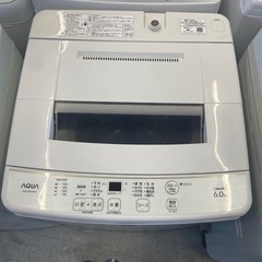 K2505-274 AQUA AQW-S6E7(KW)2019年製洗濯機 動作確認済 キズ汚れ有りの画像