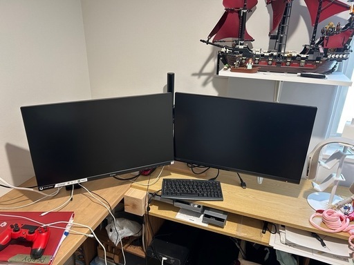 ゲーミングモニター2台とツインアーム