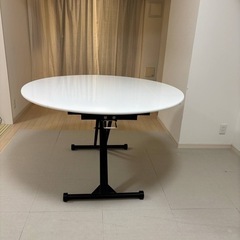 美品　円形昇降式テーブル　