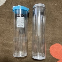 クーラーポット1L、パスタ麺保存ケース　美品