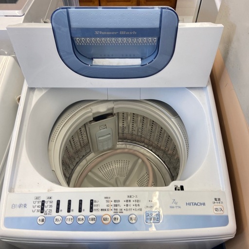 K2505-275 HITACHI  全自動電気洗濯機 NW-T74形 2019年製 動作確認済 キズ汚れ有り