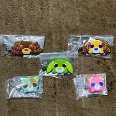お茶犬・お茶猫　ヘアクリップ　5個セット