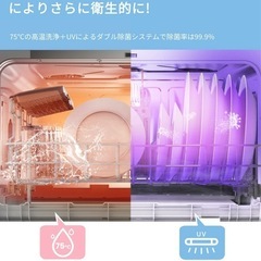 5人用 食洗機 工事不要 卓上 食器乾燥機 食器洗浄機 食器洗い乾燥機 食器洗い機 高温節水 時短家電 食洗器 据置型 タンクレス 大容量 自動給水 分岐水栓 30点 UV 除菌 おしゃれ 乾燥 Csmart3608BR 省エネ COMFEE'の画像