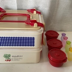 2段ピクニック弁当箱+小鉢入+ソースボトル