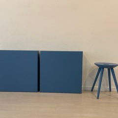 【無料でお譲りします】パリジャンブルーの撮影用台＆スツールセット