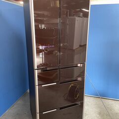 【大容量】HITACHI 6ドア冷蔵庫 R-G4800D 2014年製 通電確認済み ガラスドア 真空チルド 自動製氷 引取歓迎 配送OK
