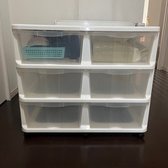 キャスター付き押入れ収納3段