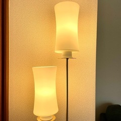 2灯フロアスタンド（LED電球２個付）の画像