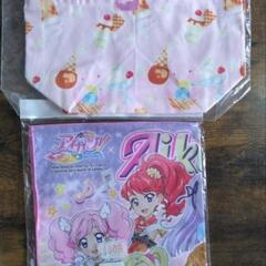 【新品】水筒、お弁当袋、スプーンフォーク箸、ランチクロス　4点セットの画像