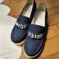 美品　ビジュー付き　ハイヒールシューズ　Мサイズ