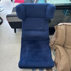 中古 店頭引渡し 座椅子 ソファ 一人掛け リクライニング式 ブルー 家具 の画像