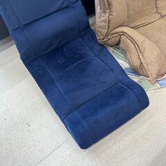 中古 店頭引渡し 座椅子 ソファ 一人掛け リクライニング式 ブルー 家具 の画像