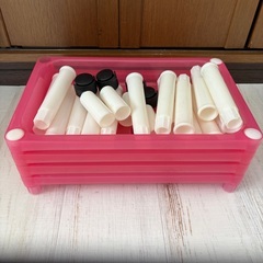 棚　ピンク　組み立て式　プラスチック　キャスターの画像