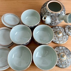 高級陶器 九谷焼 茶器セット 急須 湯呑5客の画像