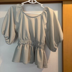 GUパフスリーブTシャツ Ssize ペパーミントグリーン 肩出し 