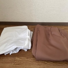 カーテン　茶　レースカーテン　白　各2枚