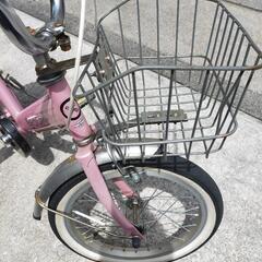 幼児用自転車　16インチ　女の子　子供向け　タイヤに難ありの画像