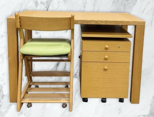 学習机セット（カリモク家具/イス 机袖 コンセント付）