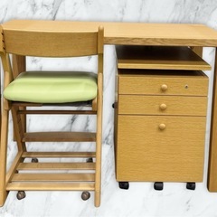 学習机セット（カリモク家具/イス 机袖 コンセント付）