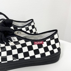 【新品・訳アリ】スニーカー 24.5cm チェッカー 市松模様の画像