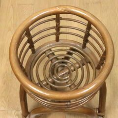 花台　木製　直径30㎝×高さ42㎝　インテリア　中古品の画像