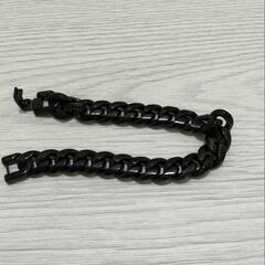 喜平チェーン 幅10mm ブラック チェーンデザイン ブレスレット
