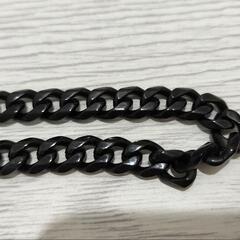幅7mm 喜平チェーンブレスレット ブラック 黒の画像