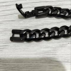 幅7mm 喜平チェーンブレスレット ブラック 黒の画像