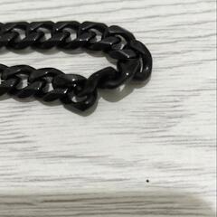 幅7mm 喜平チェーンブレスレット ブラック 黒の画像