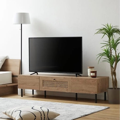 【5/18まで掲載】 LOWYA　[幅140] テレビ台 木目 スチール脚