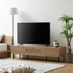 LOWYA　[幅140] テレビ台 木目 スチール脚 