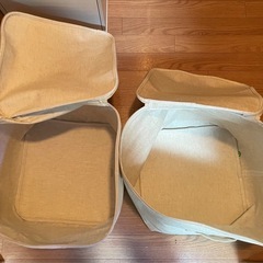 無印良品 ソフトボックス Lサイズ 幅35×奥行35×高さ32cm ポリエステル麻 フタ式   ２個の画像