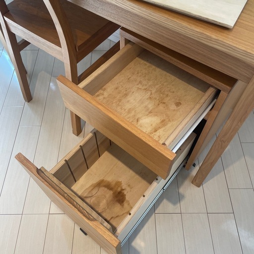 【無印良品】デスク チェア　セット(オーク材 幅１１0×奥行５５)
