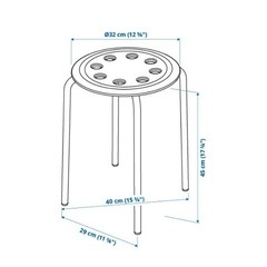 お値下げ！【美品】イス シンプルなIKEAスツール10脚セット 黒の画像