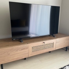 5/18まで掲載】 LOWYA [幅140] テレビ台 木目 スチール脚