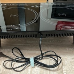 【美品】山善　脚付き2口IHコンロ　YES-WL1456-B　動作良好　ブラック　黒　IH調理器　YAMAZEN　取扱説明書付きの画像