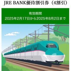 JRE BANK優待割引券（4割引）ＪＲ東日本