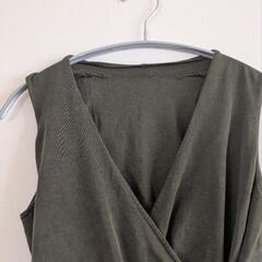 美品　カーキ　アメリカンタンクトップ　リネンの画像