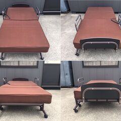 【値下げ!!美品動作確認済み】　NITORIニトリ　電動折りたたみベッド　セレサ2　ダークブラウン　45,732円　幅114㎝×奥行211㎝×高さ61㎝46㎏の画像
