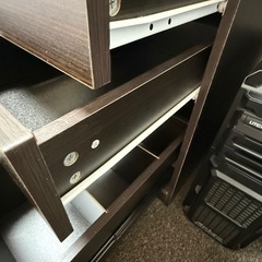 木製パソコンデスク(ダークブラウン)の画像