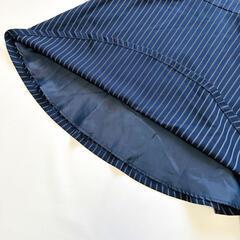 【極美品 / anySiS】ストライプ ワンピース Aライン サイズM ネイビ－の画像