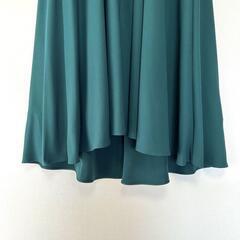 【極美品 / NICOLE Selection】タックフレアワンピース グリ－ンの画像