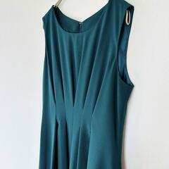 【極美品 / NICOLE Selection】タックフレアワンピース グリ－ンの画像