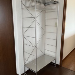 【早期取引希望】無印良品　スチールラック シルバー 上部バスケット付き