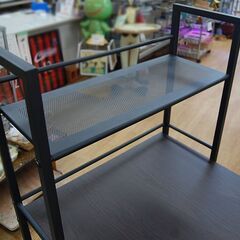ラック付きデスク 幅121×奥行64×高さ122cm デスクまでの高さ73cm ブラウン 不二貿易 机 システムデスク 棚付き 札幌市 清田区 平岡の画像